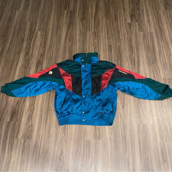 VTG Descente Zip Up & Button Up Multicolor Jacket Men Size XL